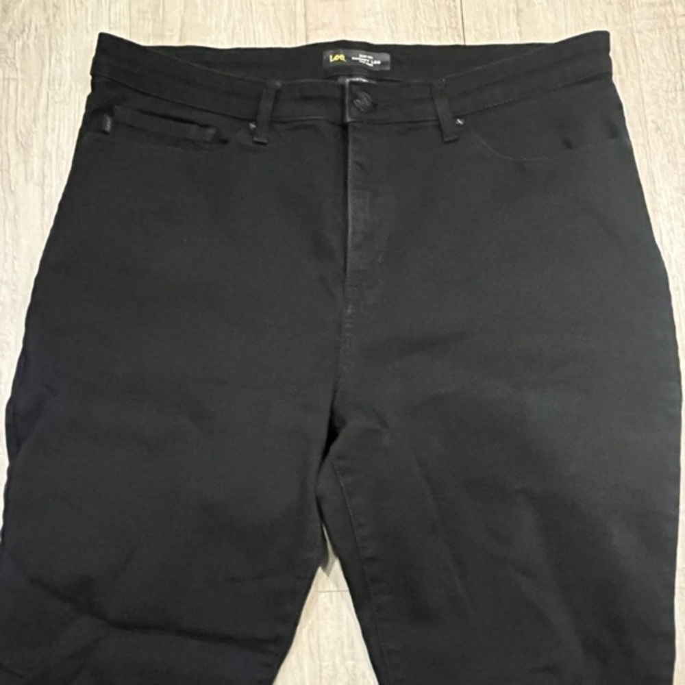 Lee Sculpting Slim Fit Skinny Leg Black Denim Jeans 16 Mid Rise